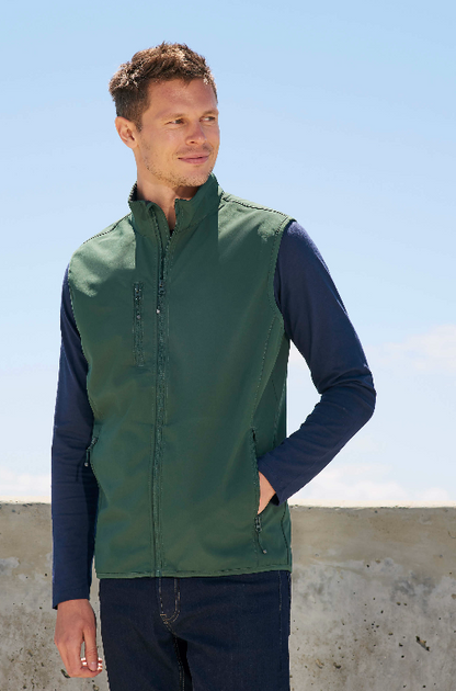 VESTE HOMME ZIPPÉE SOFTSHELL SANS MANCHE