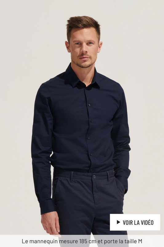 CHEMISE HOMME STRETCH MANCHES LONGUES