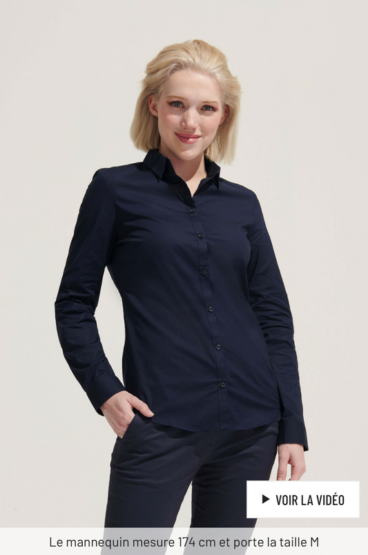 CHEMISE FEMME STRETCH MANCHES LONGUES