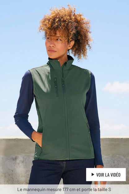 VESTE FEMME ZIPPÉE SOFTSHELL SANS MANCHE